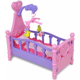 Poppenbed voor kinderen kinderkamer roze + paars Poppenbed voor kinderen kinderkamer roze + paars
