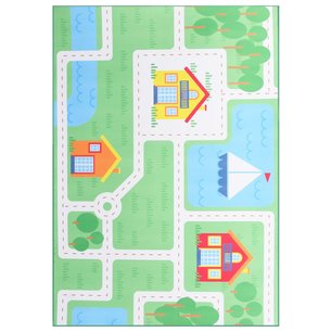 Vloerkleed bedrukt 80x150 cm stof meerkleurig Vloerkleed bedrukt 80x150 cm stof meerkleurig