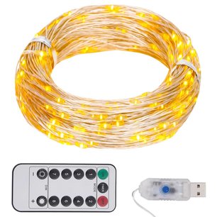 Lichtsnoer met 400 microLED's warmwit 8 functies 40 m Lichtsnoer met 400 microLED's warmwit 8 functies 40 m