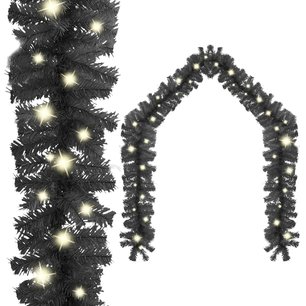 Kerstslinger met LED-lampjes 5 m zwart Kerstslinger met LED-lampjes 5 m zwart