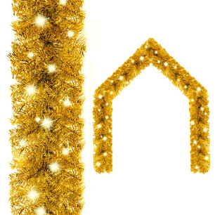 Kerstslinger met LED-lampjes 5 m goudkleurig Kerstslinger met LED-lampjes 5 m goudkleurig