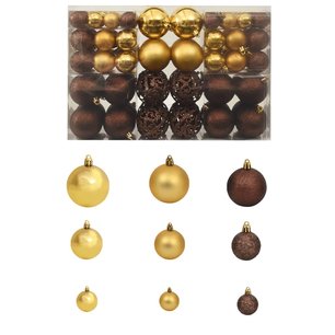 Kerstballenset 6 cm bruin/brons/goud 100-delig Kerstballenset 6 cm bruin/brons/goud 100-delig