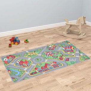 Speeltapijt 90x200 cm lussenpool stadswegenpatroon Speeltapijt 90x200 cm lussenpool stadswegenpatroon