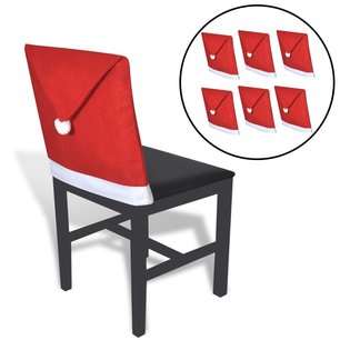 Kerstmutshoezen voor stoelleuning 6 st Kerstmutshoezen voor stoelleuning 6 st