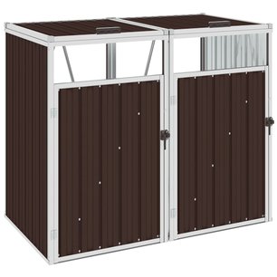 Afvalbakberging dubbel 143x81x121 cm staal bruin Afvalbakberging dubbel 143x81x121 cm staal bruin