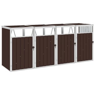 Afvalbakberging vierdubbel 286x81x121 cm staal bruin Afvalbakberging vierdubbel 286x81x121 cm staal bruin