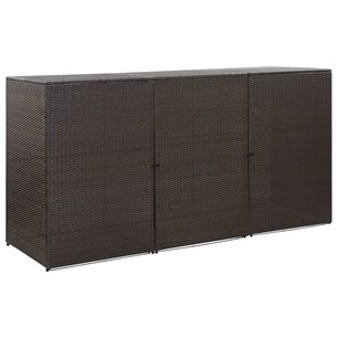 Containerberging driedubbel 229x78x120 cm poly rattan bruin Containerberging driedubbel 229x78x120 cm poly rattan bruin