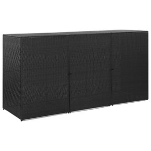 Containerberging driedubbel 229x78x120 cm poly rattan zwart Containerberging driedubbel 229x78x120 cm poly rattan zwart
