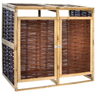 Containerberging dubbel grenenhout en wicker Containerberging dubbel grenenhout en wicker