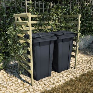 Containerberging dubbel 140x80x150 cm geïmpregneerd grenenhout Containerberging dubbel 140x80x150 cm geïmpregneerd grenenhout