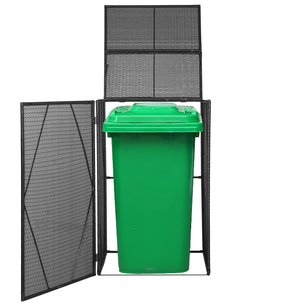 Containerberging enkel 76x78x120 cm poly rattan zwart Containerberging enkel 76x78x120 cm poly rattan zwart