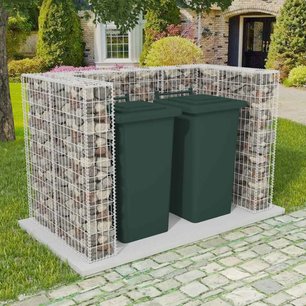 Schanskorf dubbele vuilnisbak ombouw 180x100x120 cm staal Schanskorf dubbele vuilnisbak ombouw 180x100x120 cm staal