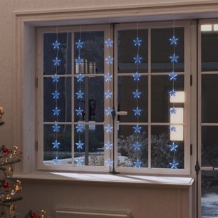 Lichtsnoergordijn sterren met 200 LED's en 8 functies blauw Lichtsnoergordijn sterren met 200 LED's en 8 functies blauw