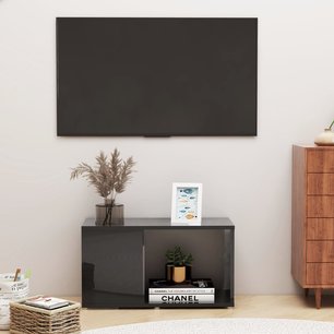 Tv-meubel 60x24x32 cm spaanplaat hoogglans zwart Tv-meubel 60x24x32 cm spaanplaat hoogglans zwart