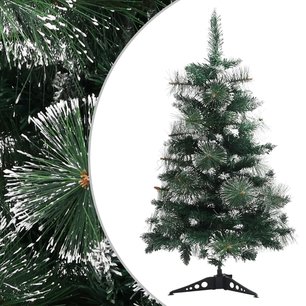 Kunstkerstboom met standaard 60 cm PVC groen en wit Kunstkerstboom met standaard 60 cm PVC groen en wit