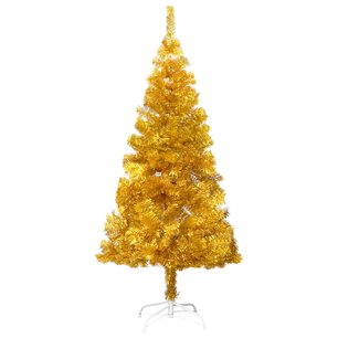 Kunstkerstboom met standaard 120 cm PET goudkleurig Kunstkerstboom met standaard 120 cm PET goudkleurig