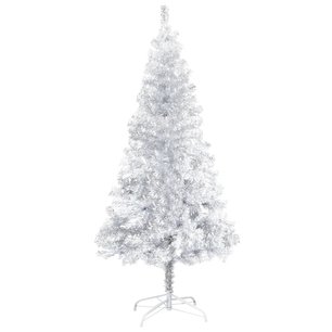 Kunstkerstboom met standaard 120 cm PET zilverkleurig Kunstkerstboom met standaard 120 cm PET zilverkleurig