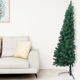 Kunstkerstboom met standaard half 120 cm PVC groen Kunstkerstboom met standaard half 120 cm PVC groen