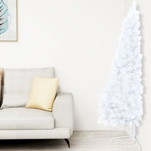Kunstkerstboom met standaard half 150 cm PVC wit Kunstkerstboom met standaard half 150 cm PVC wit