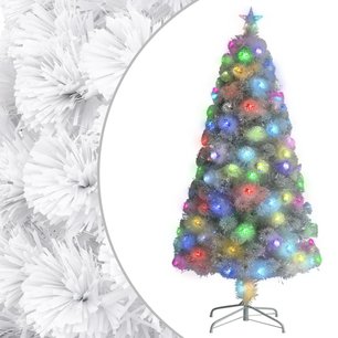 Kunstkerstboom met LED 64 cm glasvezel wit Kunstkerstboom met LED 64 cm glasvezel wit