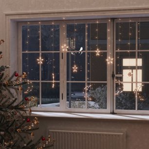 Lichtslinger ster en maan afstandsbediening 138 LED's warmwit Lichtslinger ster en maan afstandsbediening 138 LED's warmwit