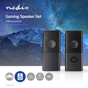 Gaming Speaker Speaker-kanalen: 2 - USB Gevoed - Input: 1x 3,5 mm - Normale Verlichting - Volumebediening Gaming Speaker Speaker-kanalen: 2 - USB Gevoed - Input: 1x 3,5 mm - Normale Verlichting - Volumebediening