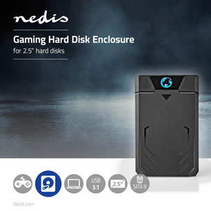 Hardeschijfbehuizing 2.5 " - SATA III 6 Gb/s - USB 3.1 - USB 3.1 - LED - Kunststof Hardeschijfbehuizing 2.5 " - SATA III 6 Gb/s - USB 3.1 - USB 3.1 - LED - Kunststof