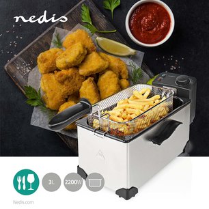Friteuse - Koele zone - Capaciteit: 3 liter - 2200 W - 90 °C - 190 °C Friteuse - Koele zone - Capaciteit: 3 liter - 2200 W - 90 °C - 190 °C