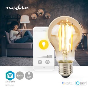 SmartLife LED Filamentlamp Wi-Fi - E27 - 806 lm - 7 W - Warm Wit - 1800 - 3000 K - Glas - Androidâ„¢ / IOS SmartLife LED Filamentlamp Wi-Fi - E27 - 806 lm - 7 W - Warm Wit - 1800 - 3000 K - Glas - Androidâ„¢ / IOS