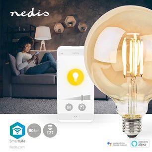 SmartLife LED Filamentlamp | Wi-Fi | E27 | 806 lm | 7 W | Warm Wit | Glas | Androidâ„¢ / IOS | Globe SmartLife LED Filamentlamp | Wi-Fi | E27 | 806 lm | 7 W | Warm Wit | Glas | Androidâ„¢ / IOS | Globe