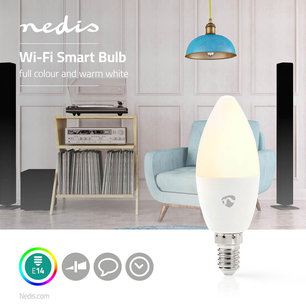 SmartLife Multicolour Lamp | Wi-Fi | E14 | 350 lm | 4.5 W | RGB / Warm Wit | 2700 K | Androidâ„¢ / IOS | Kaars SmartLife Multicolour Lamp | Wi-Fi | E14 | 350 lm | 4.5 W | RGB / Warm Wit | 2700 K | Androidâ„¢ / IOS | Kaars