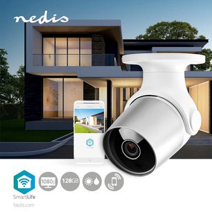 SmartLife Camera voor Buiten Wi-Fi | Full HD 1080p | IP65 | Cloud / MicroSD | 12 VDC | Nachtzicht | Androidâ„¢ / IOS | Wit / Zilver SmartLife Camera voor Buiten Wi-Fi | Full HD 1080p | IP65 | Cloud / MicroSD | 12 VDC | Nachtzicht | Androidâ„¢ / IOS | Wit / Zilver