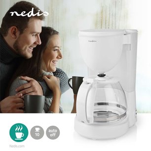 Koffiezetapparaat - Maximale capaciteit: 1.25 Liter - 10 kops - Warmhoudfunctie - Wit Koffiezetapparaat - Maximale capaciteit: 1.25 Liter - 10 kops - Warmhoudfunctie - Wit