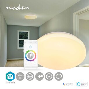 SmartLife Plafondlamp Wi-Fi - RGB / Warm tot koel wit - Rond - Diameter: 250 mm - 1820 lm - 3000 - 6500 K - IP20 - Androidâ„¢ / IOS SmartLife Plafondlamp Wi-Fi - RGB / Warm tot koel wit - Rond - Diameter: 250 mm - 1820 lm - 3000 - 6500 K - IP20 - Androidâ„¢ / IOS