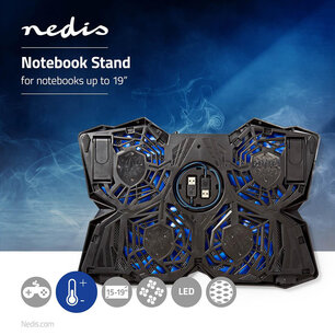 Gaming Notebook Koeler | Aantal ventilatoren: 4 | USB Gevoed | 15 " | 19 " | LED Gaming Notebook Koeler | Aantal ventilatoren: 4 | USB Gevoed | 15 " | 19 " | LED