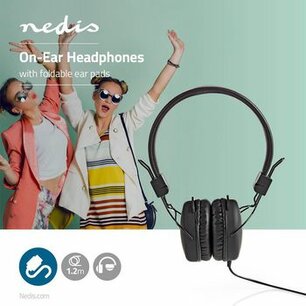 Bedrade On-ear Koptelefoon | 3,5 mm | Kabellengte: 1.20 m | Zwart Bedrade On-ear Koptelefoon | 3,5 mm | Kabellengte: 1.20 m | Zwart