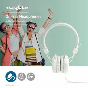 Bedrade On-ear Koptelefoon | 3,5 mm | Kabellengte: 1.20 m | Wit Bedrade On-ear Koptelefoon | 3,5 mm | Kabellengte: 1.20 m | Wit