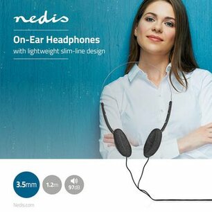 Bedrade On-ear Koptelefoon | 3,5 mm | Kabellengte: 1.20 m | Zwart Bedrade On-ear Koptelefoon | 3,5 mm | Kabellengte: 1.20 m | Zwart