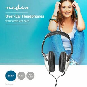 Bedrade Over-ear Koptelefoon | Kabellengte: 6.00 m | Volumebediening | Zilver / Zwart Bedrade Over-ear Koptelefoon | Kabellengte: 6.00 m | Volumebediening | Zilver / Zwart