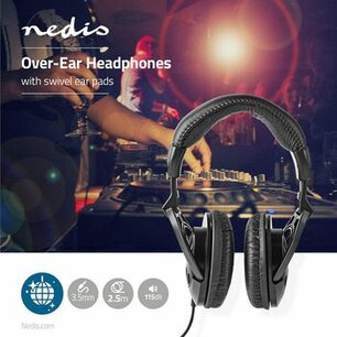 Bedrade Over-ear Koptelefoon | Kabellengte: 2.50 m | Volumebediening | Zwart Bedrade Over-ear Koptelefoon | Kabellengte: 2.50 m | Volumebediening | Zwart