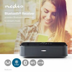 Bluetooth®-Ontvanger | Output: 1x 3,5 mm / 1x Optisch S/PDIF | AptX™ / SBC | Zwart Bluetooth®-Ontvanger | Output: 1x 3,5 mm / 1x Optisch S/PDIF | AptX™ / SBC | Zwart