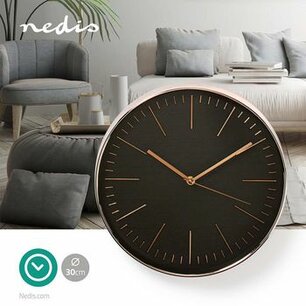 Wandklok | Diameter: 300 mm | Kunststof | Rosé Goud / Zwart Wandklok | Diameter: 300 mm | Kunststof | Rosé Goud / Zwart