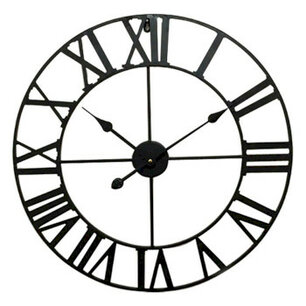 Wandklok 60 cm Analoog Zwart Wandklok 60 cm Analoog Zwart