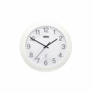 Zendergestuurde Wandklok 30 cm Analoog Wit/Zilver Zendergestuurde Wandklok 30 cm Analoog Wit/Zilver