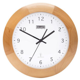 Zendergestuurde Wandklok 32 cm Analoog Bruin / Wit Zendergestuurde Wandklok 32 cm Analoog Bruin / Wit