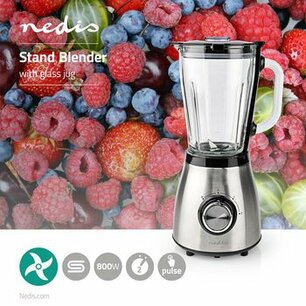 Blender | 800 W | 1.5 l | Glas | 2-Snelheden | Zilver / Zwart Blender | 800 W | 1.5 l | Glas | 2-Snelheden | Zilver / Zwart