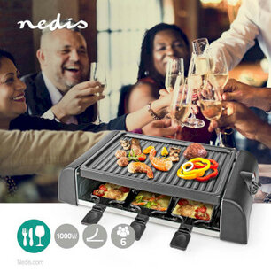 Gourmet / Raclette | Grill | 6 Personen | Spatel | Temperatuurinstelling | Anti-aanbak laag | Rechthoek Gourmet / Raclette | Grill | 6 Personen | Spatel | Temperatuurinstelling | Anti-aanbak laag | Rechthoek