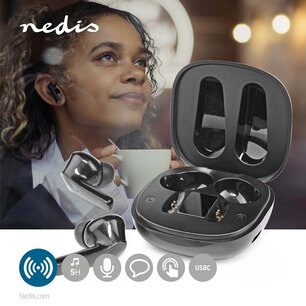 Draadloze Oordopjes - Bluetooth® - Max. batterijduur: 5 uur - Aanraakbediening - Charging case - Ingebouwde microfoon - Ruisonderdrukking - Zwart Draadloze Oordopjes - Bluetooth® - Max. batterijduur: 5 uur - Aanraakbediening - Charging case - Ingebouwde microfoon - Ruisonderdrukking - Zwart
