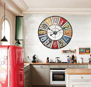WANDKLOK - RETRO-INDUSTRIEEL - 60 CM ANALOOG - MULTICOLOR WANDKLOK - RETRO-INDUSTRIEEL - 60 CM ANALOOG - MULTICOLOR