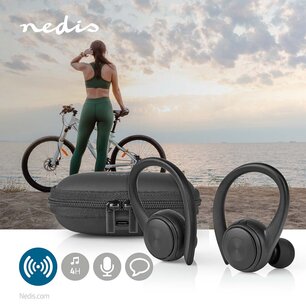 Volledig Draadloze Oordopjes | Bluetooth® | Maximale batterijduur: 4 uur | Drukbediening | Charging case | Ingebouwde microfoon | Ondersteuning voor spraakbesturing | Oorhaken | Zwart Volledig Draadloze Oordopjes | Bluetooth® | Maximale batterijduur: 4 uur | Drukbediening | Charging case | Ingebouwde microfoon | Ondersteuning voor spraakbesturing | Oorhaken | Zwart